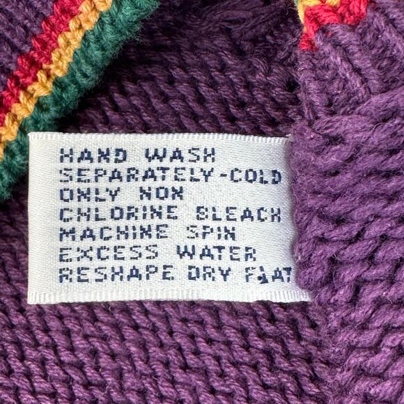 Vintage Robert Scott Knit Floral Cardigan Sweater Purple Cottagecore Grandma S - Picture 9 of 12